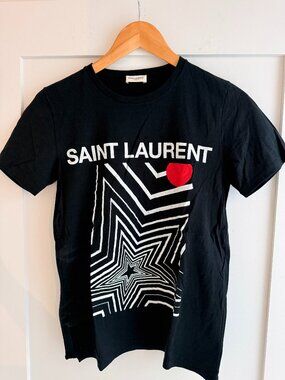 Saint Laurent Graphic Tee Shirt, Size: XS